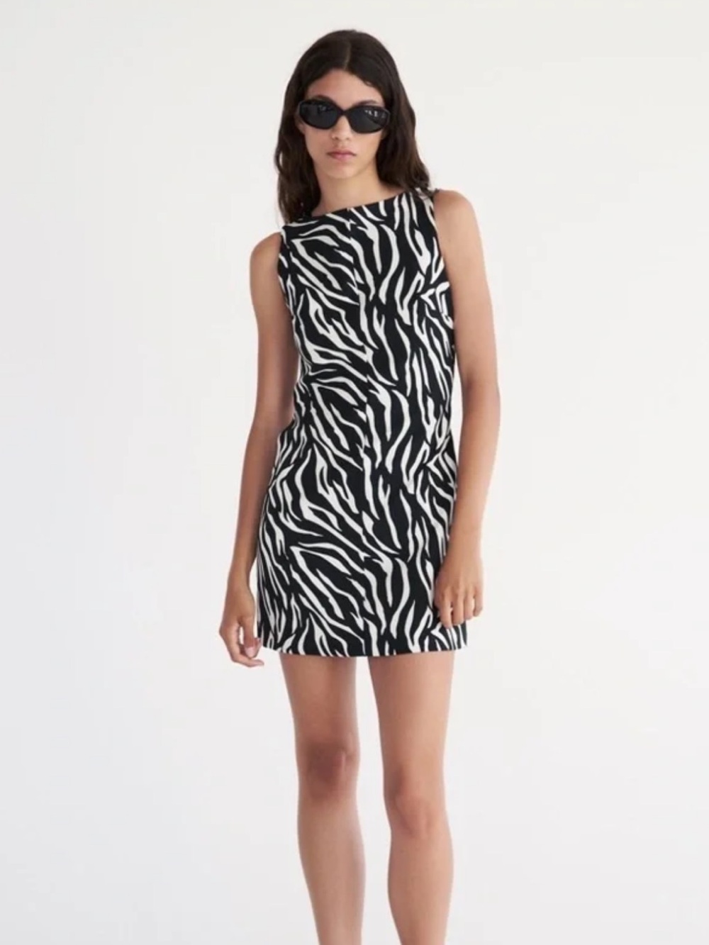 Zara Black & White Zebra Print Mini Dress